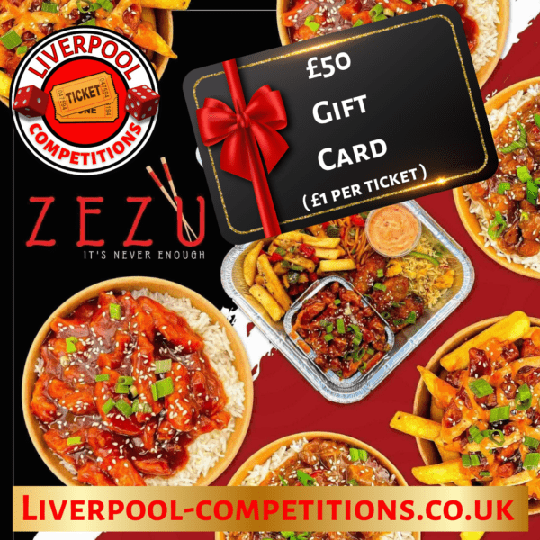 £50 Gift Card – ZEZU’s Anfield & Lodge Lane + INSTANT WINS!